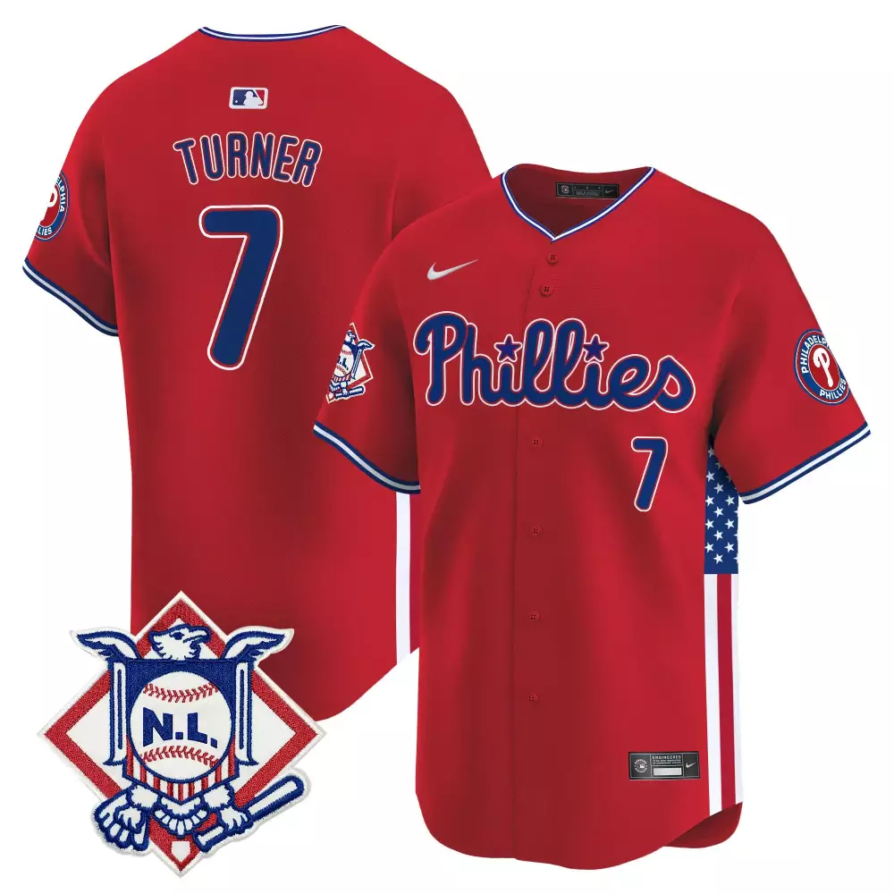 Turner N 7 Philadelphia Phillies Jersey Red City Connect National League Men Split Design