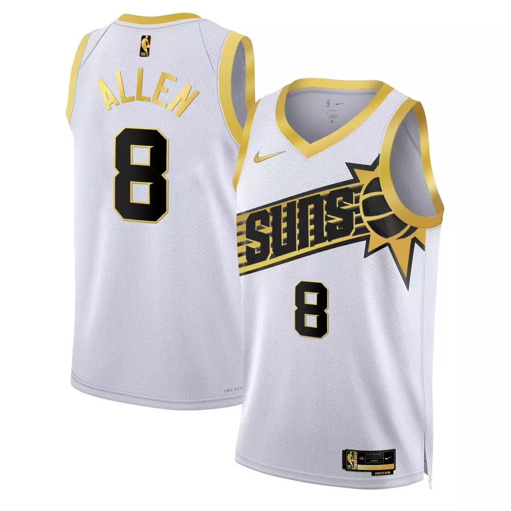 Grayson Allen 8 Suns Jersey White Men Gold Black Swingman All Stitched