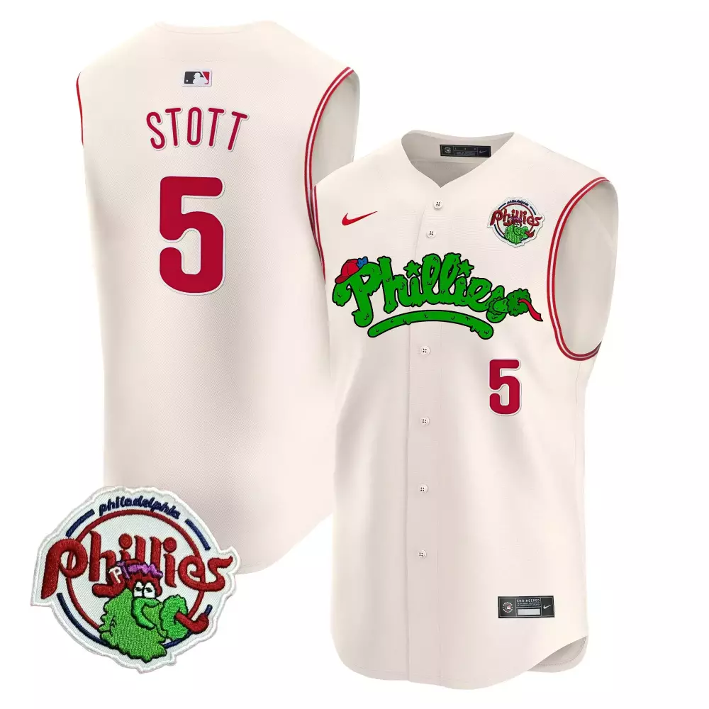 Prince Sleeveless 5 Jersey Cream Philadelphia Phillies Phanatic Men Alternate Red