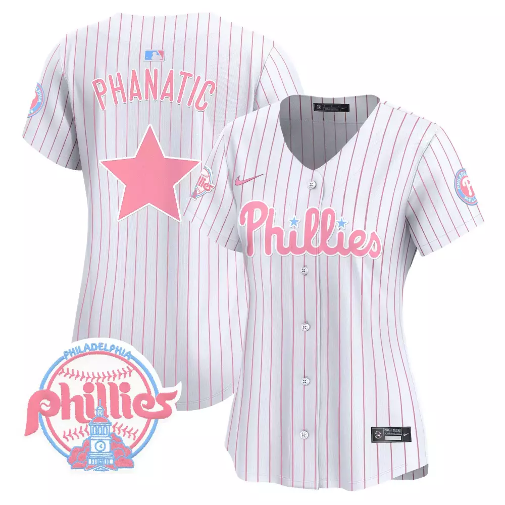 Phanatic Pinstripe Jersey White City Connect Philadelphia Phillies Women Alternate