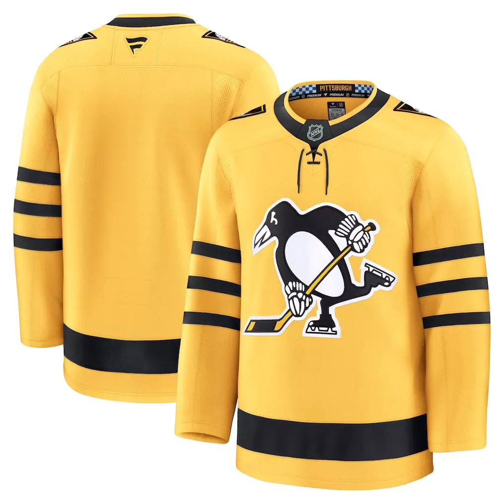 Sidney Crosby 87 Jersey Yellow Pittsburgh Penguins Men Black Alternate