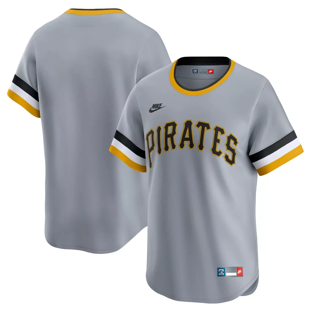 Cooperstown Collection Jersey Gray Pittsburgh Pirates Men Alternate Yellow Black