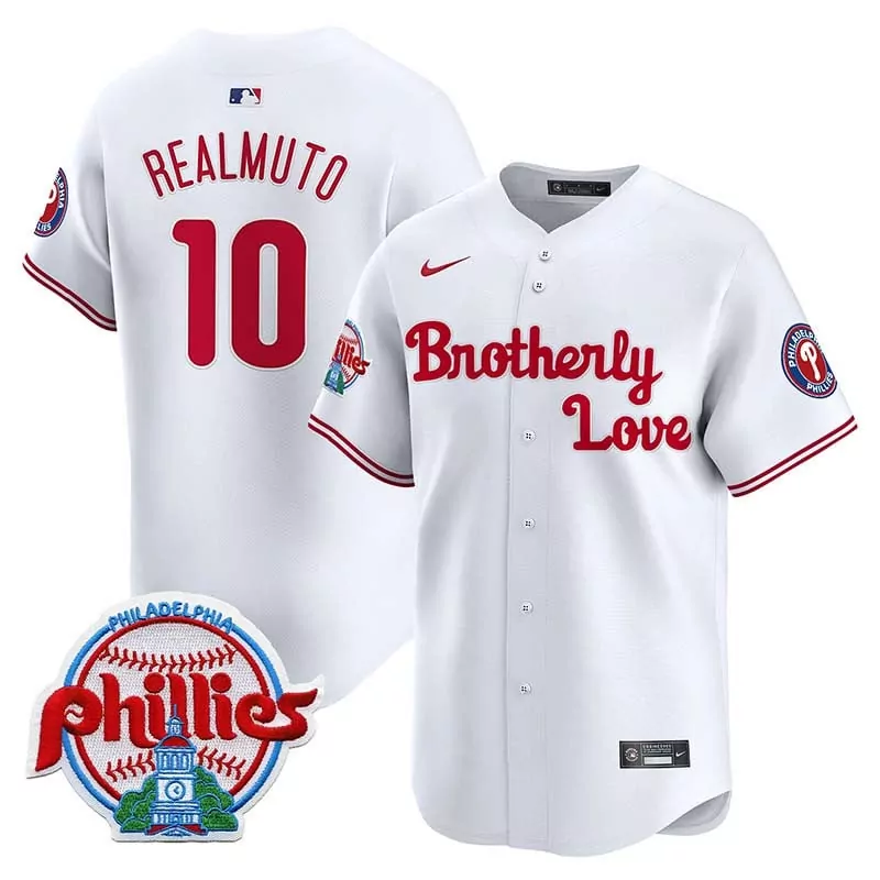 Phanatic Brotherly 10 Phillies Jersey White Philadelphia Men Love Red Vapor Premier