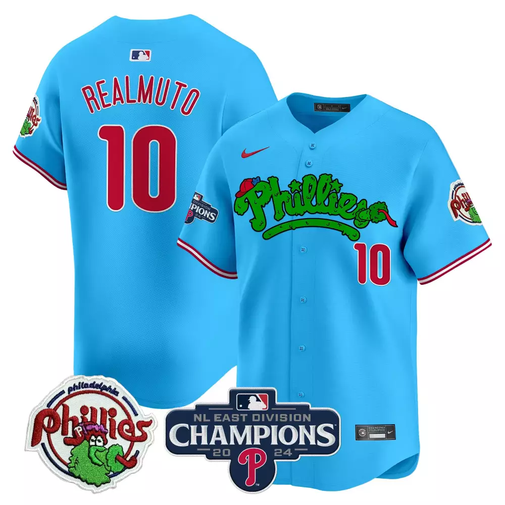 Jtrealmuto Phanatic 10 Phillies Jersey Blue Nl East Division Champions Men Red Green