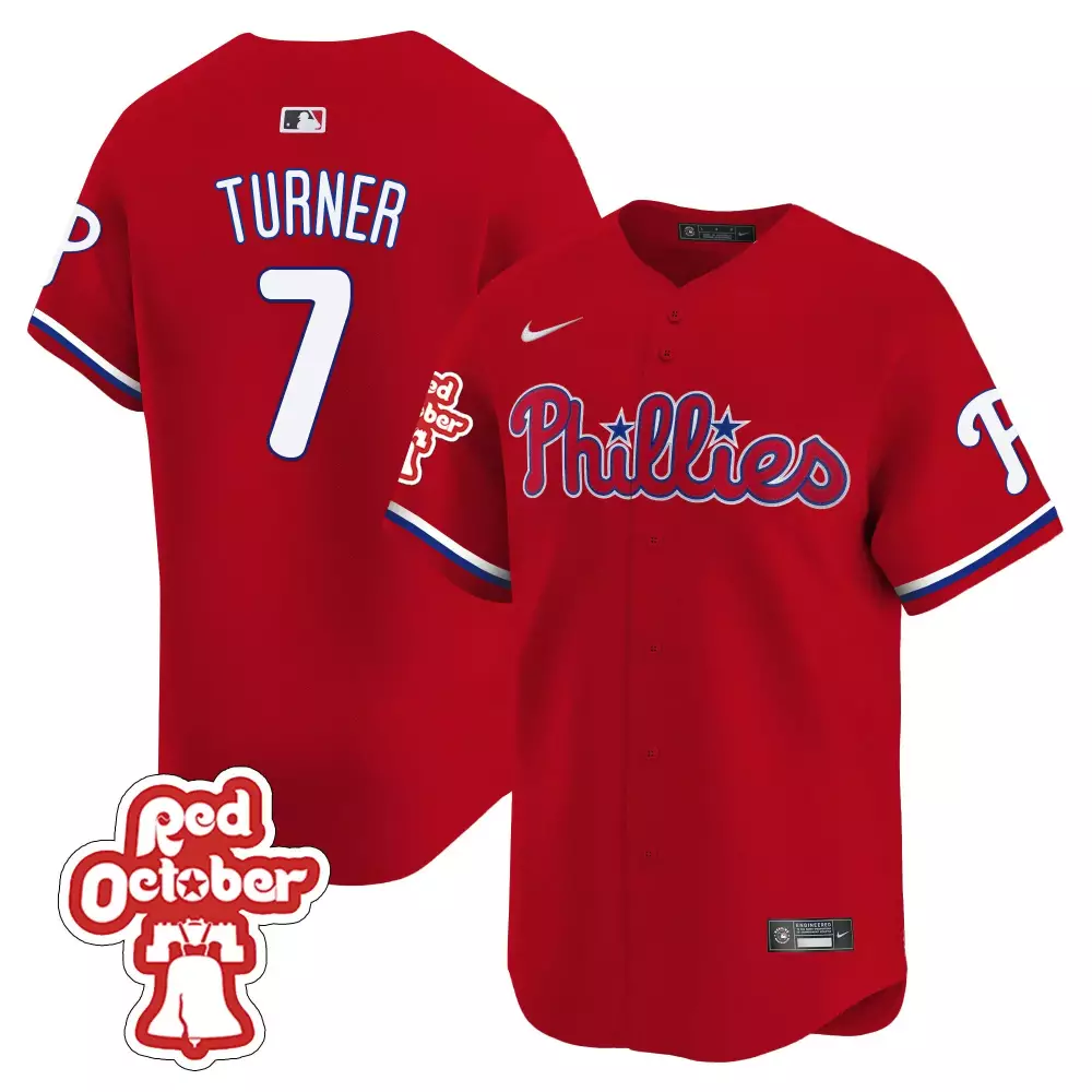 Hoskins October 7 Phillies Jersey Red Men White Blue All Stitched Vapor Limited