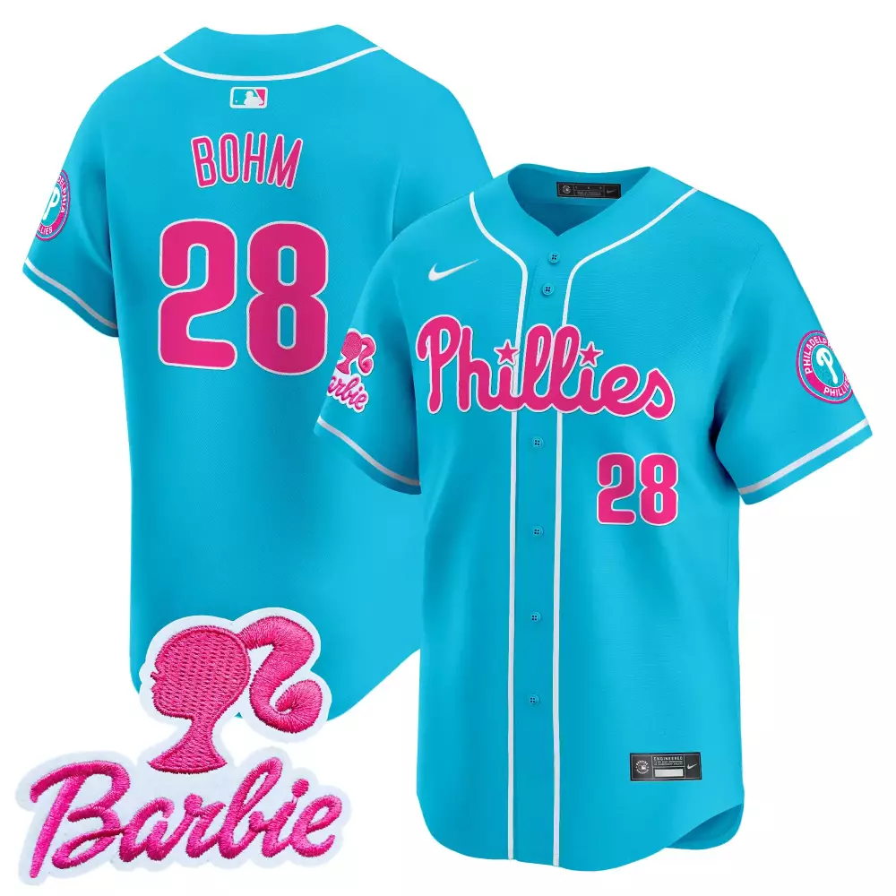 Alec Bohm 28 Phillies Jersey Blue Barbie Men Pink White Unisex Vapor Premier Limited