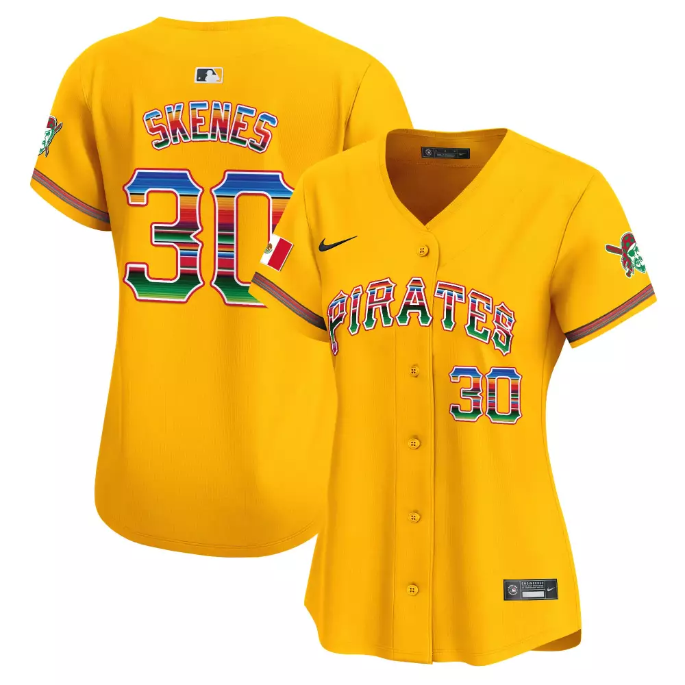 Paul Skenes 30 Pirates Jersey Yellow Cinco De Mayo Mexican Flag Skull 2024 Green