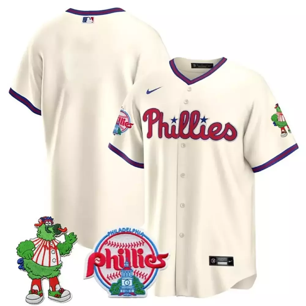 Phillie Phanatic Jersey Cream Mr. Met Philadelphia Phillies Men Red Blue