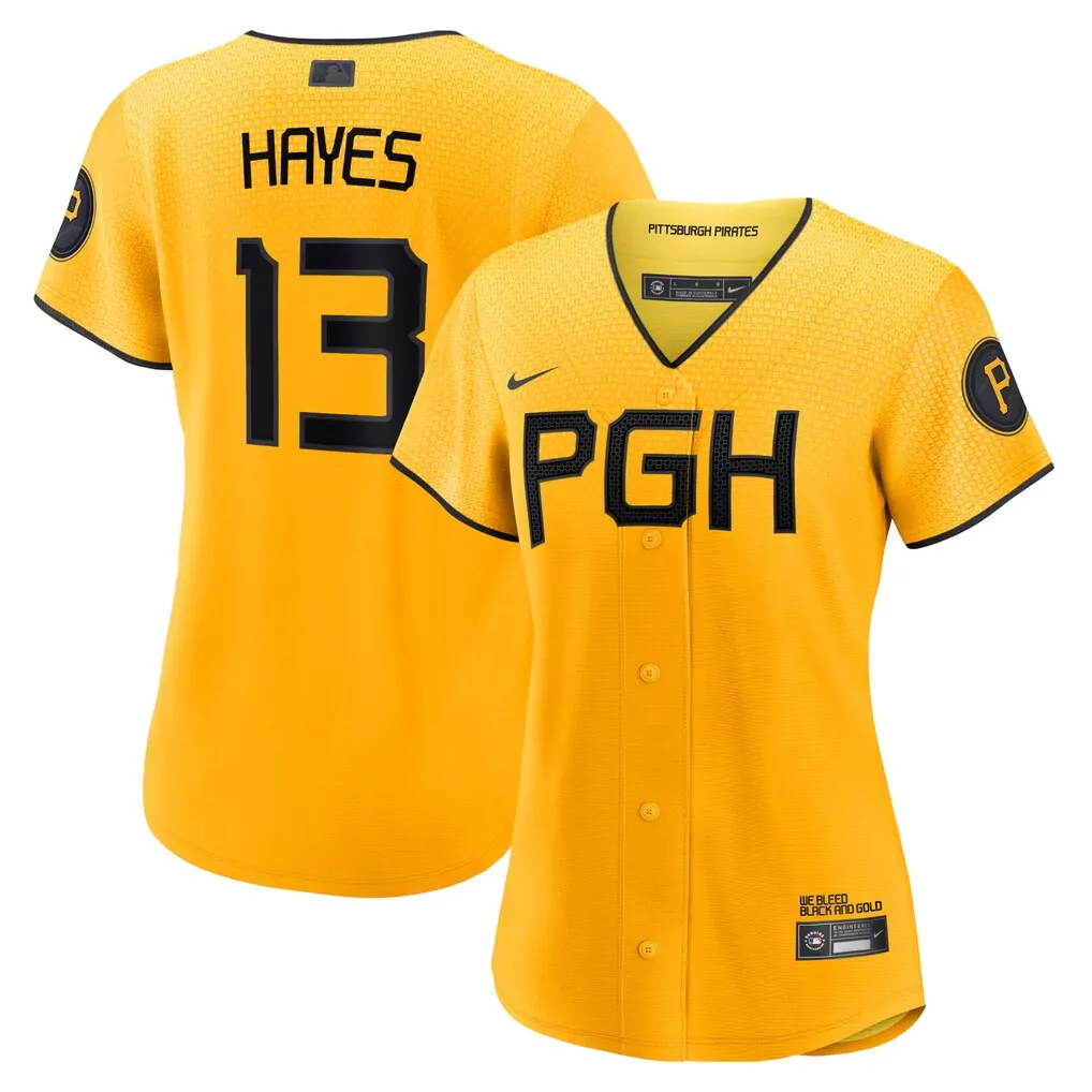 Kebryan Hayes 13 Jersey Yellow Pittsburgh Pirates Men Black Replica