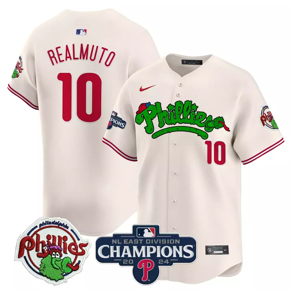 Jtrealmuto Phanatic 10 Phillies Jersey Cream Nl East Division Champions 2024 Men