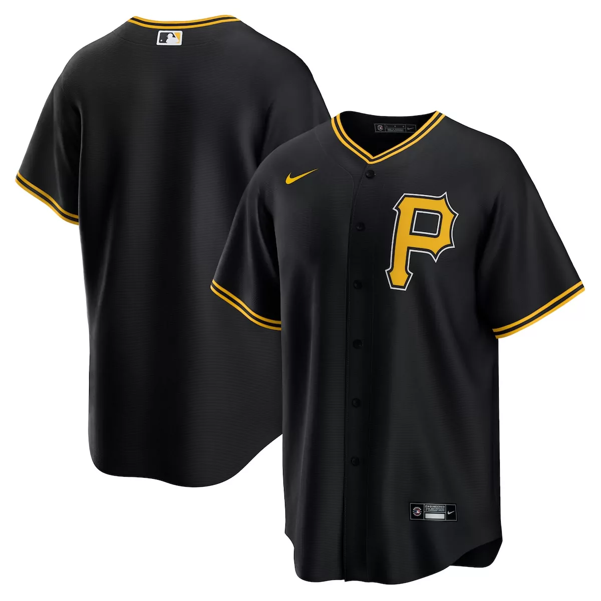 Custom Pittsburgh Pirates Jersey Black Men Gold White Alternate