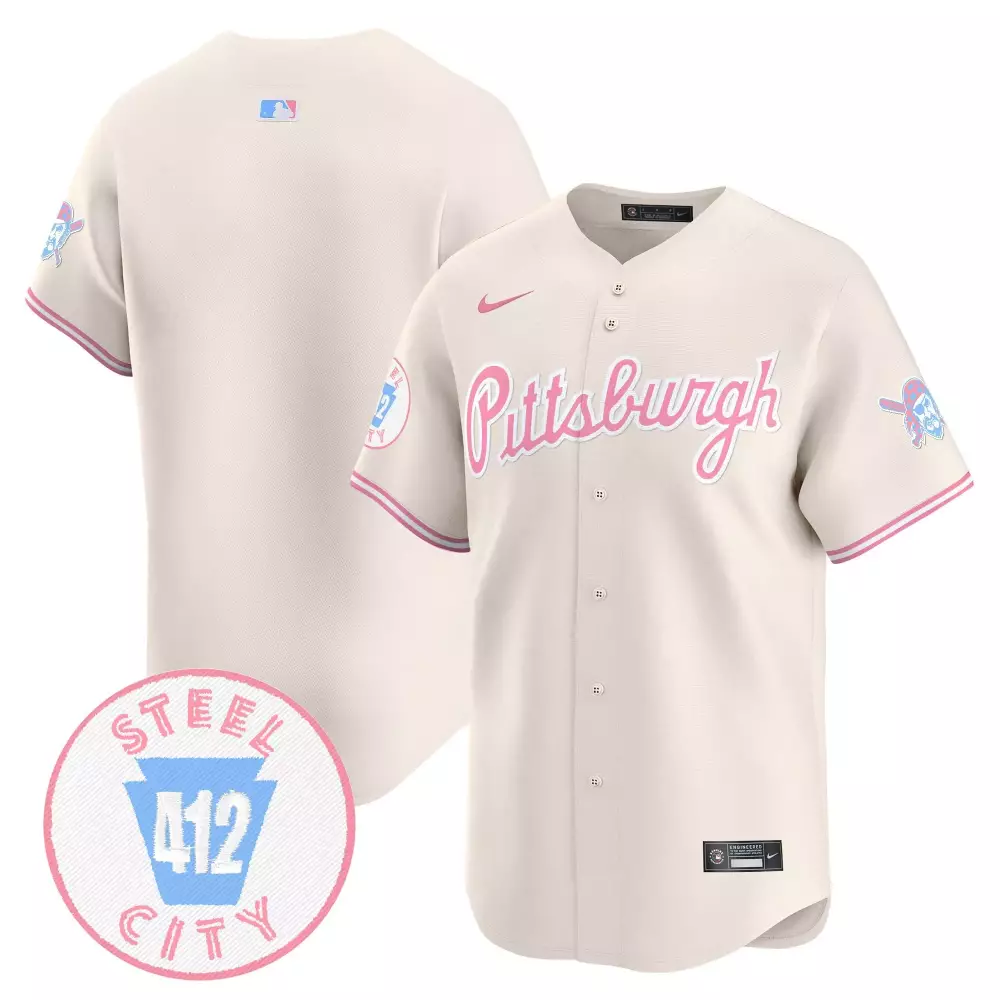 Custom Pittsburgh Pirates Jersey Cream City Connect Steel 412 Men Alternate Pink