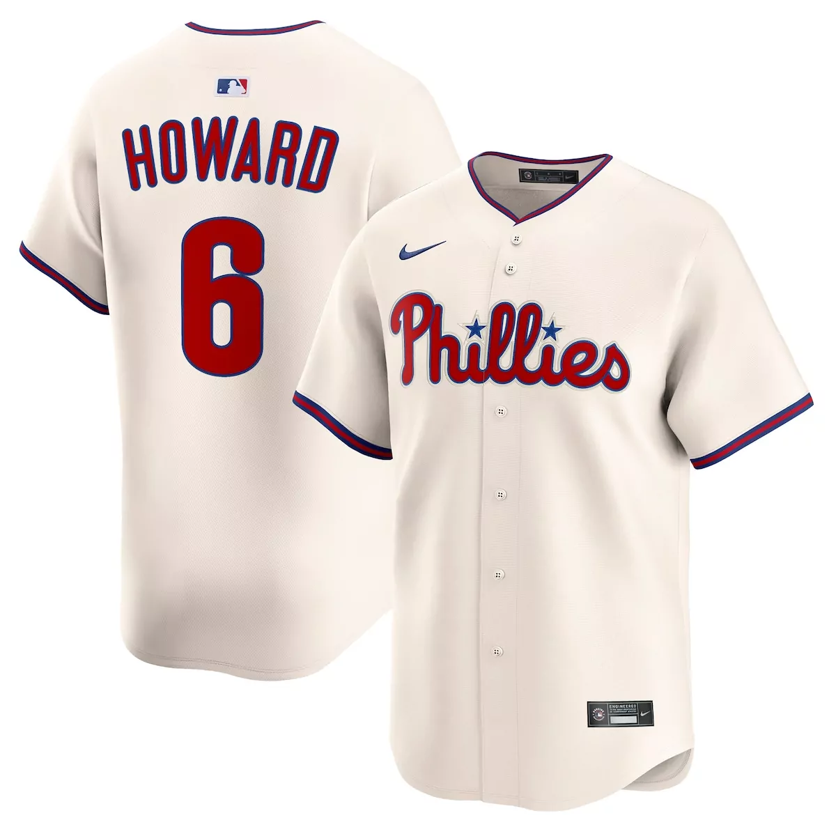 Ryan Howard 6 Phillies Jersey Cream Men Red Blue Alternate Retired Limited
