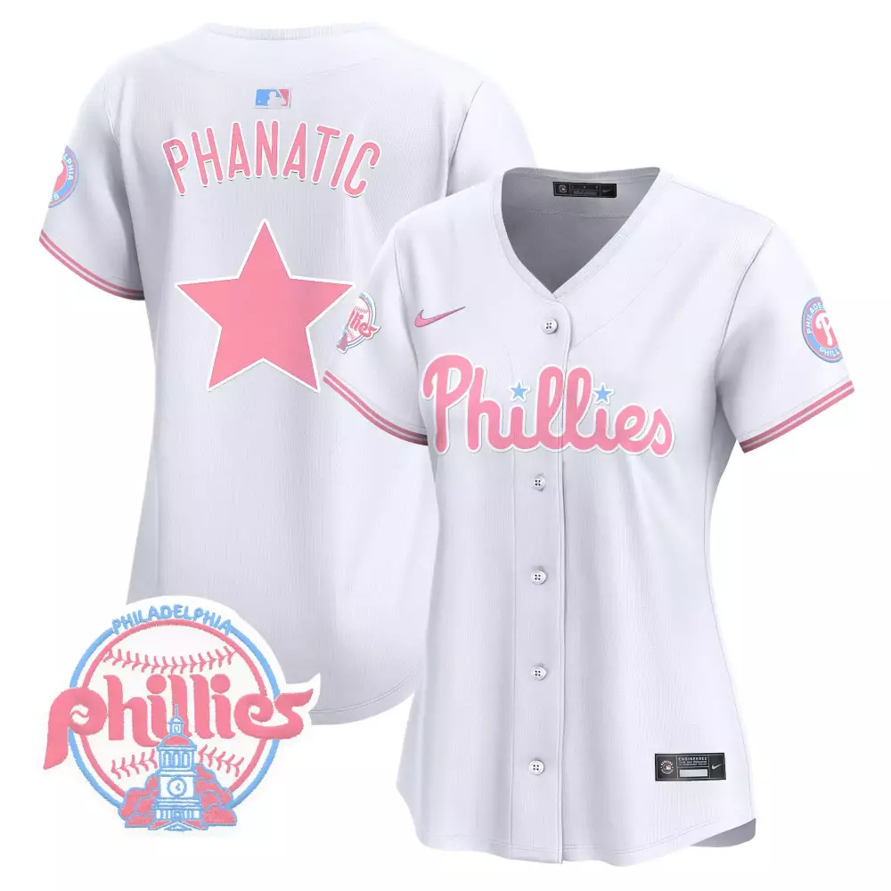 Phanatic Philadelphia Phillies Jersey White Breast Cancer Awareness Team Women Alternate