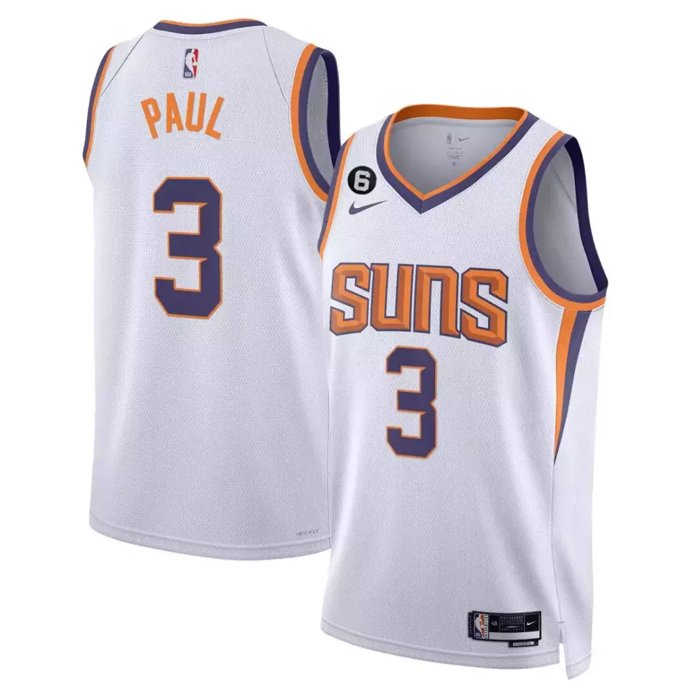 Chris Paul 3 Suns Jersey White Men Purple Orange All Stitched Vapor