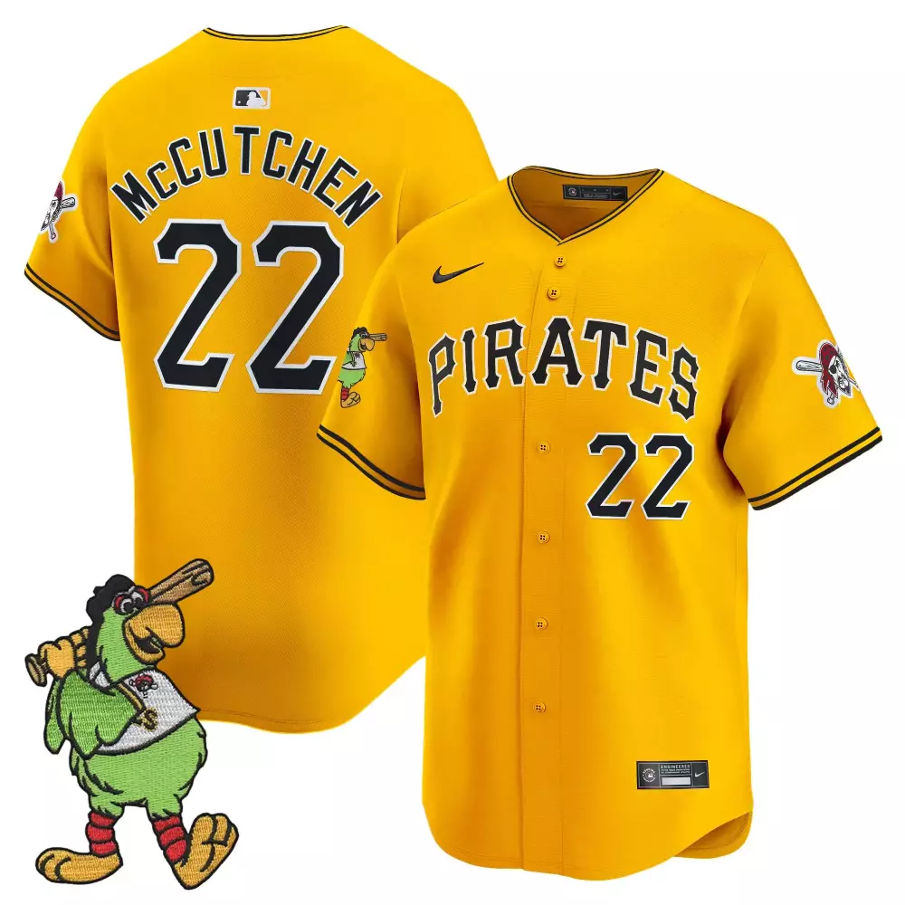 Andrew Mccutchen 22 Pirates Jersey Yellow Pittsburgh Mascot Men Black White Vapor