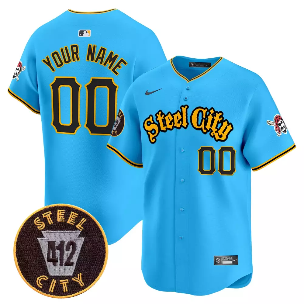 Custom Steel City Jersey Blue Connect 412 Yellow Black Vapor Premier Limited All