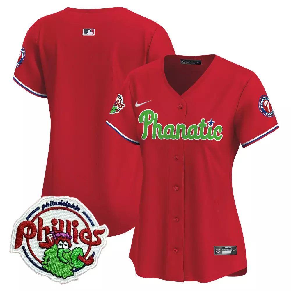Phanatic Philadelphia Phillies Jersey Red Mascot Men Green White Blue Vapor Premier