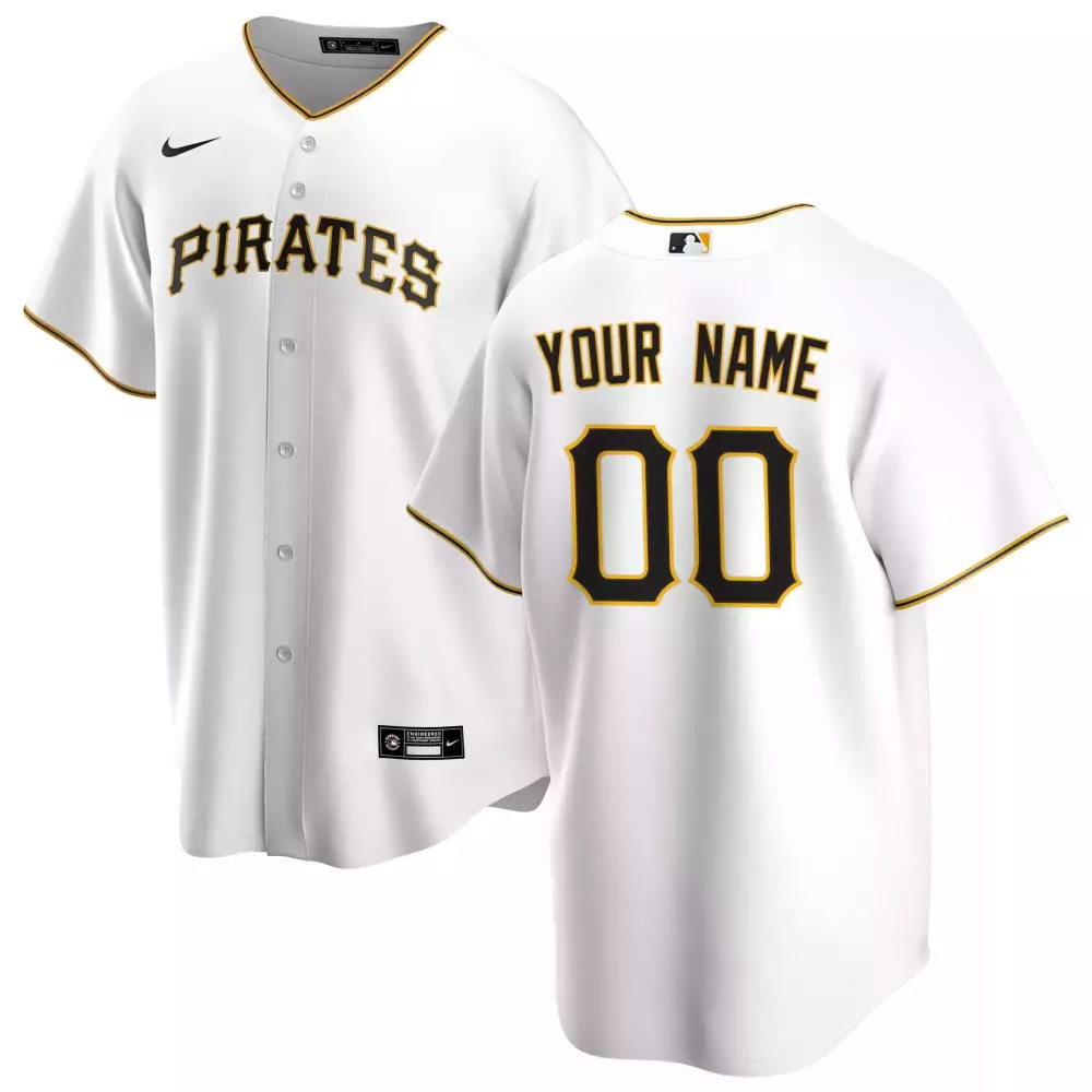Custom Pirates Jersey White Men Gold Black All Stitched Vapor