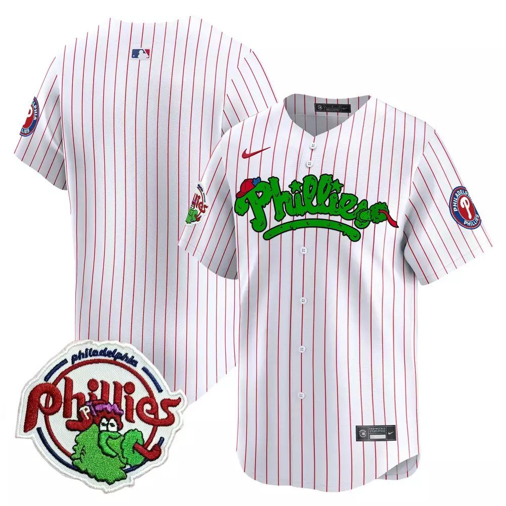 Pinstripe Phanatic Jersey White Philadelphia Phillies Men Red Green Vapor Premier