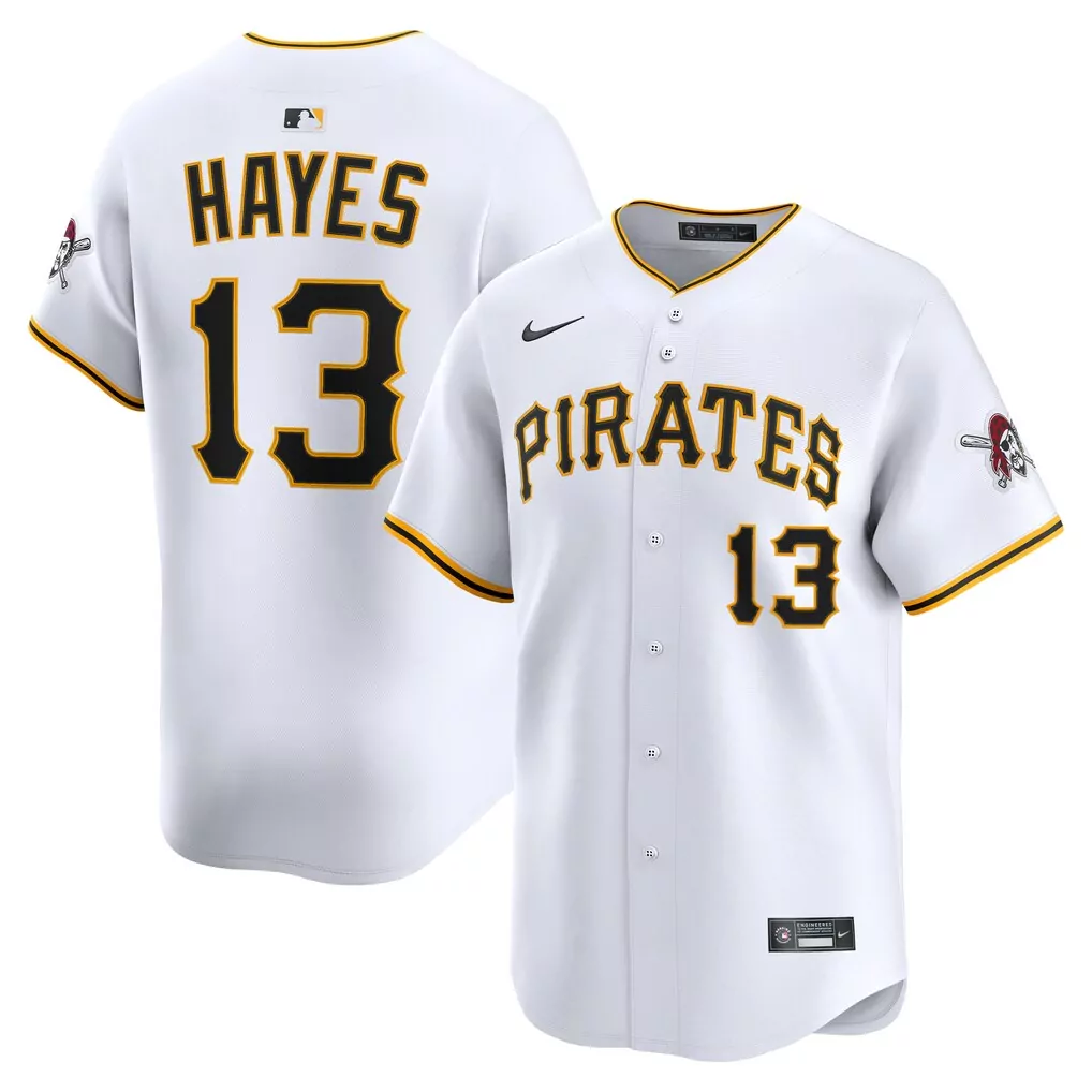 Kebryan Hayes 13 Pirates Jersey White Skull Men Black Gold Home Limited