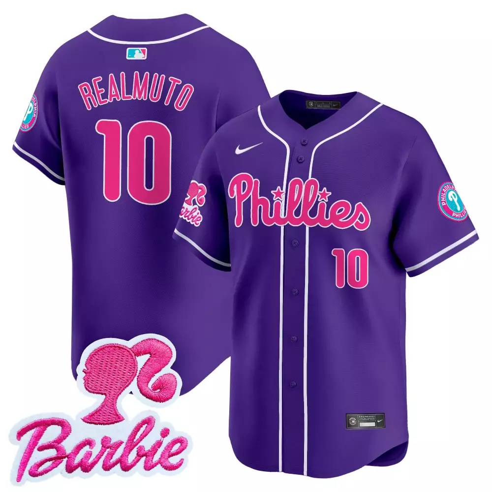 Bergman Barbie 10 Phillies Jersey Purple Men Pink White Unisex Vapor Premier Limited