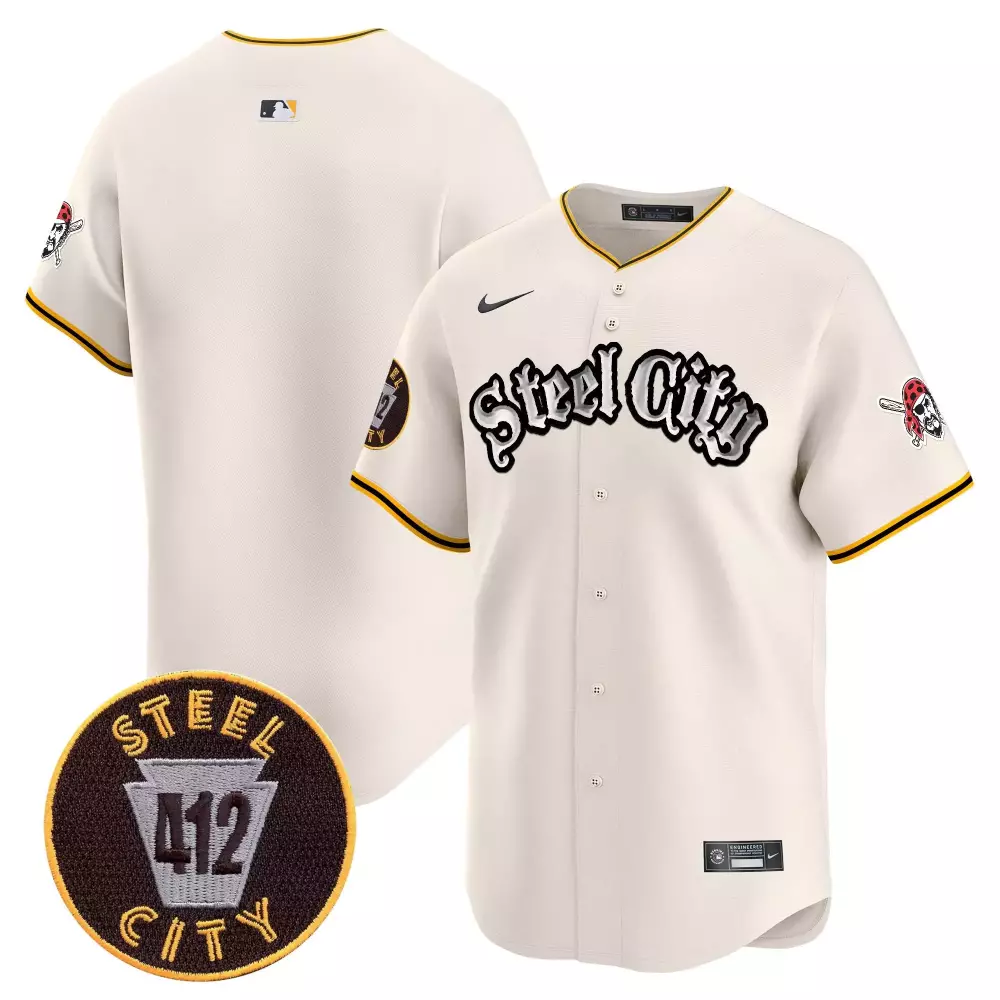 Steel City Pittsburgh Pirates Jersey Cream Connect 412 Men Alternate Yellow Black