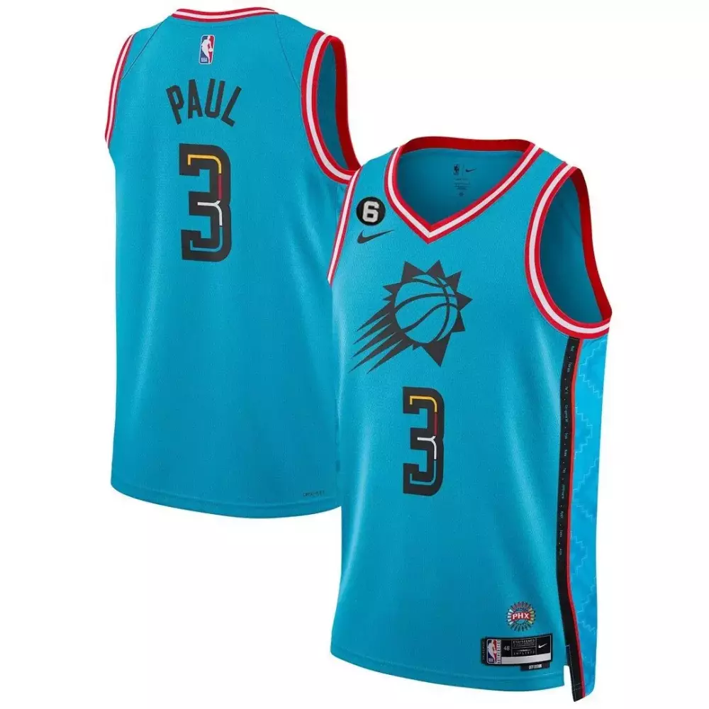 Chris Paul 3 Phoenix Suns Jersey Light Blue City Connect Men Alternate Custom Design