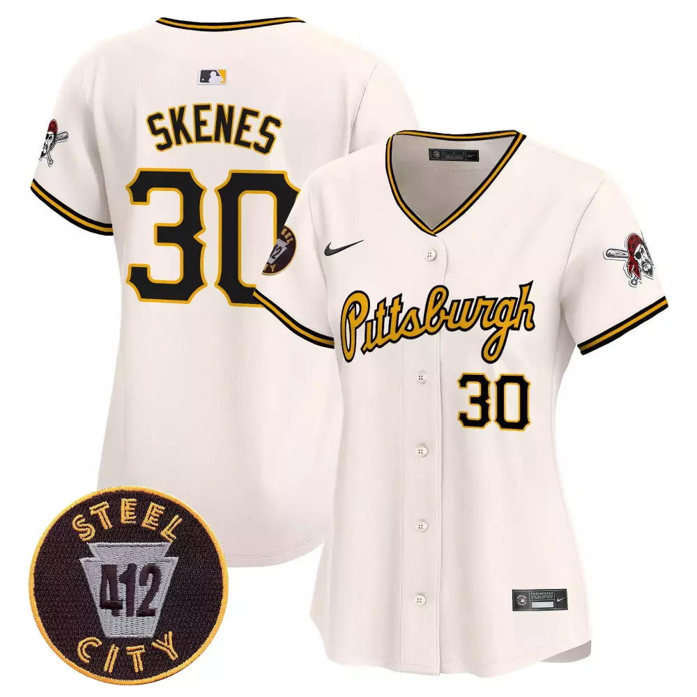 Paul Skenes 30 Pittsburgh Pirates Jersey White Steel City 412 Men Alternate Gold