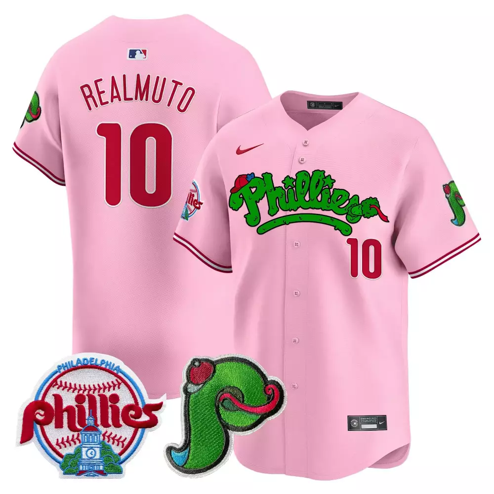 Jtrealmuto Phanatic 10 Jersey Pink Phillies Philadelphia Men Alternate Red Green