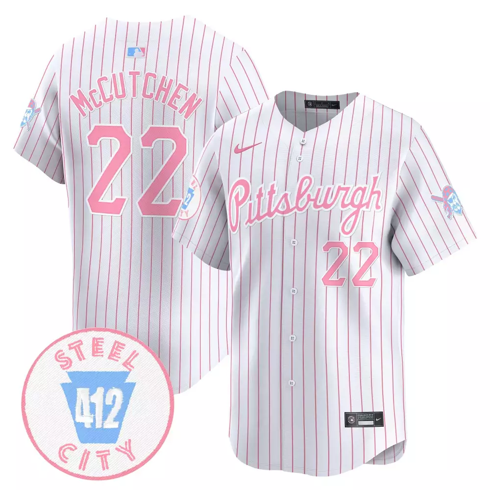 Andrew Mccutchen 22 Jersey White City Connect Pittsburgh Pirates Steel 412 Men Alternate