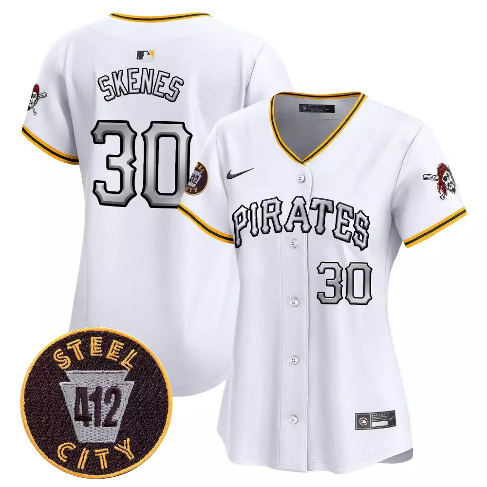 Paul Skenes 30 Pirates Jersey White Steel City 412 Men Black Yellow Vapor Premier
