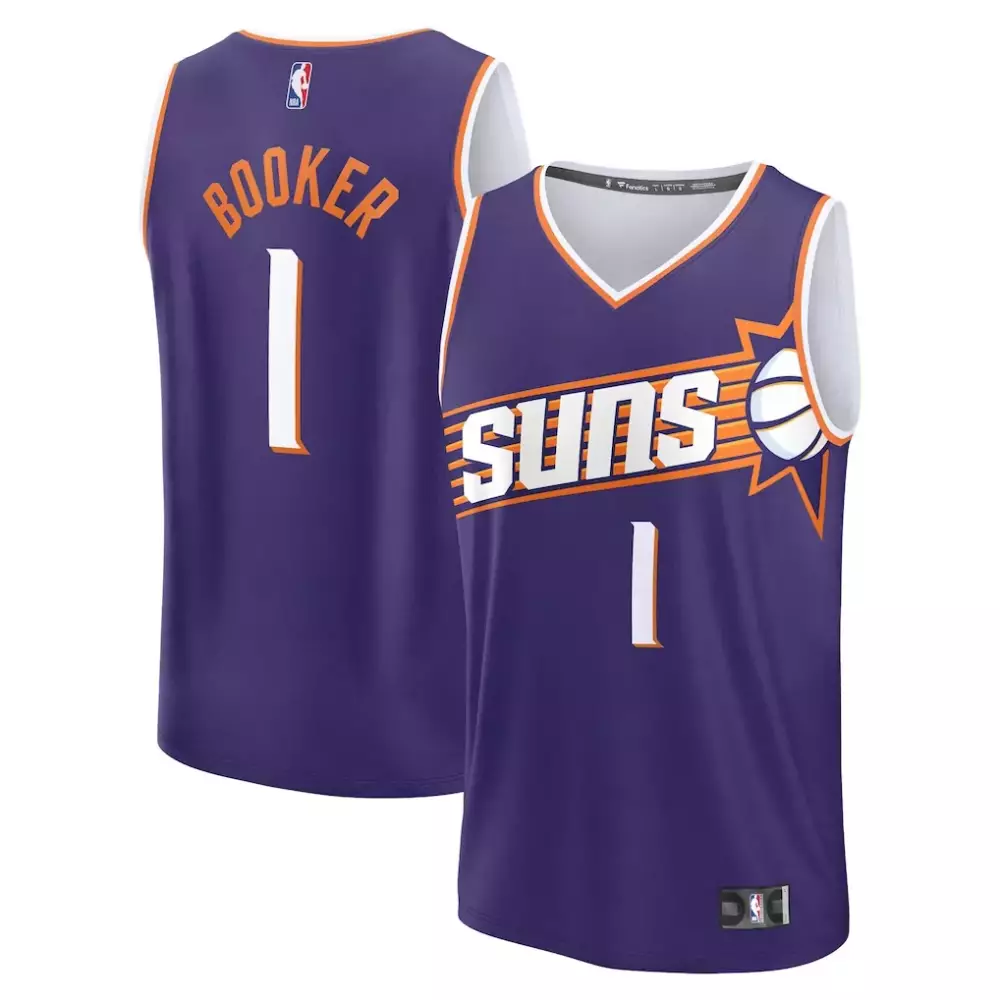 Devin Booker 1 Suns Jersey Purple Men Orange White Icon