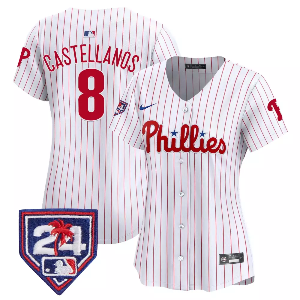 Nick Castellanos 8 Phillies Jersey White Men Replica Red Vapor Premier Limited All