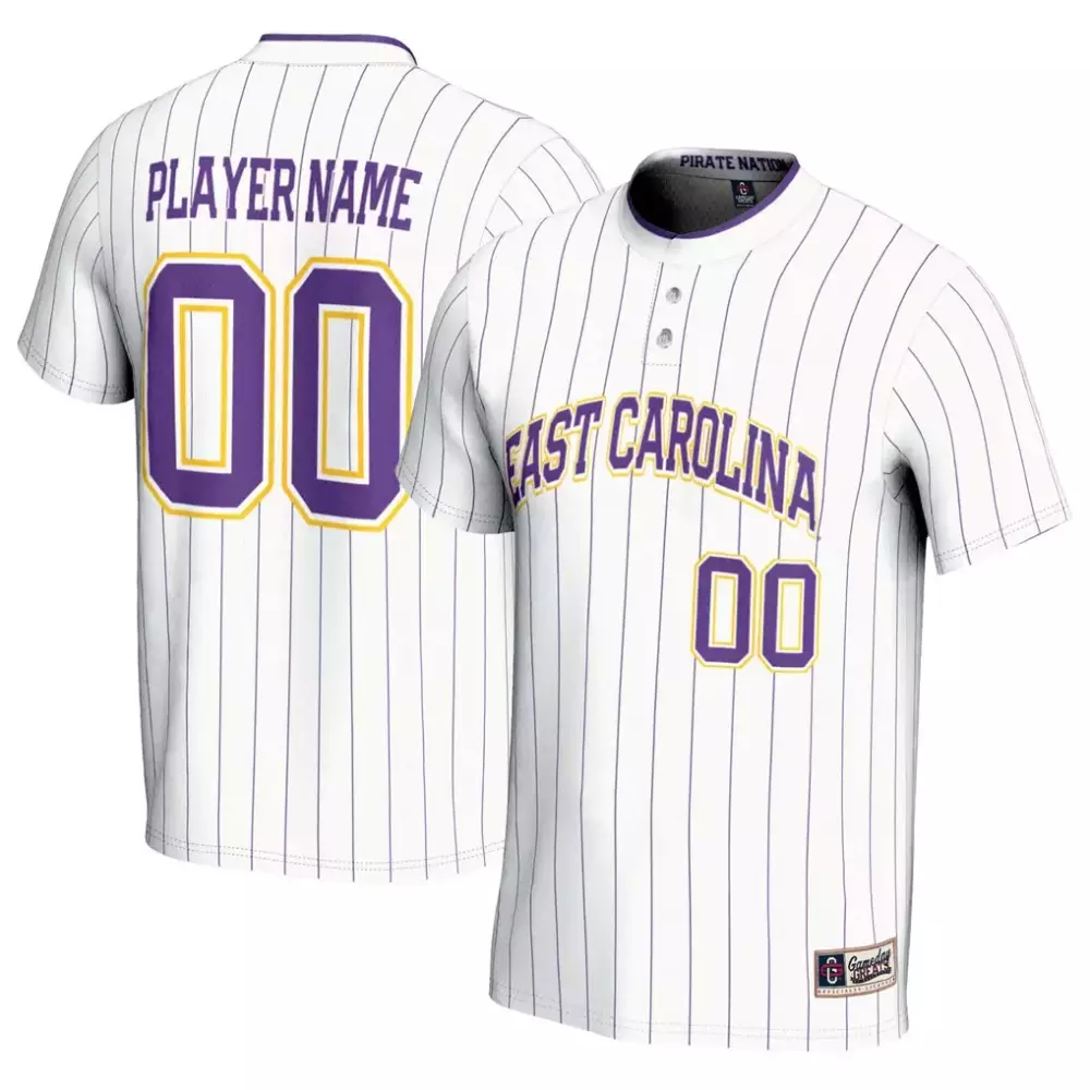 East Carolina Pirates Jersey White Pirate Nation Men Purple Gold Gameday