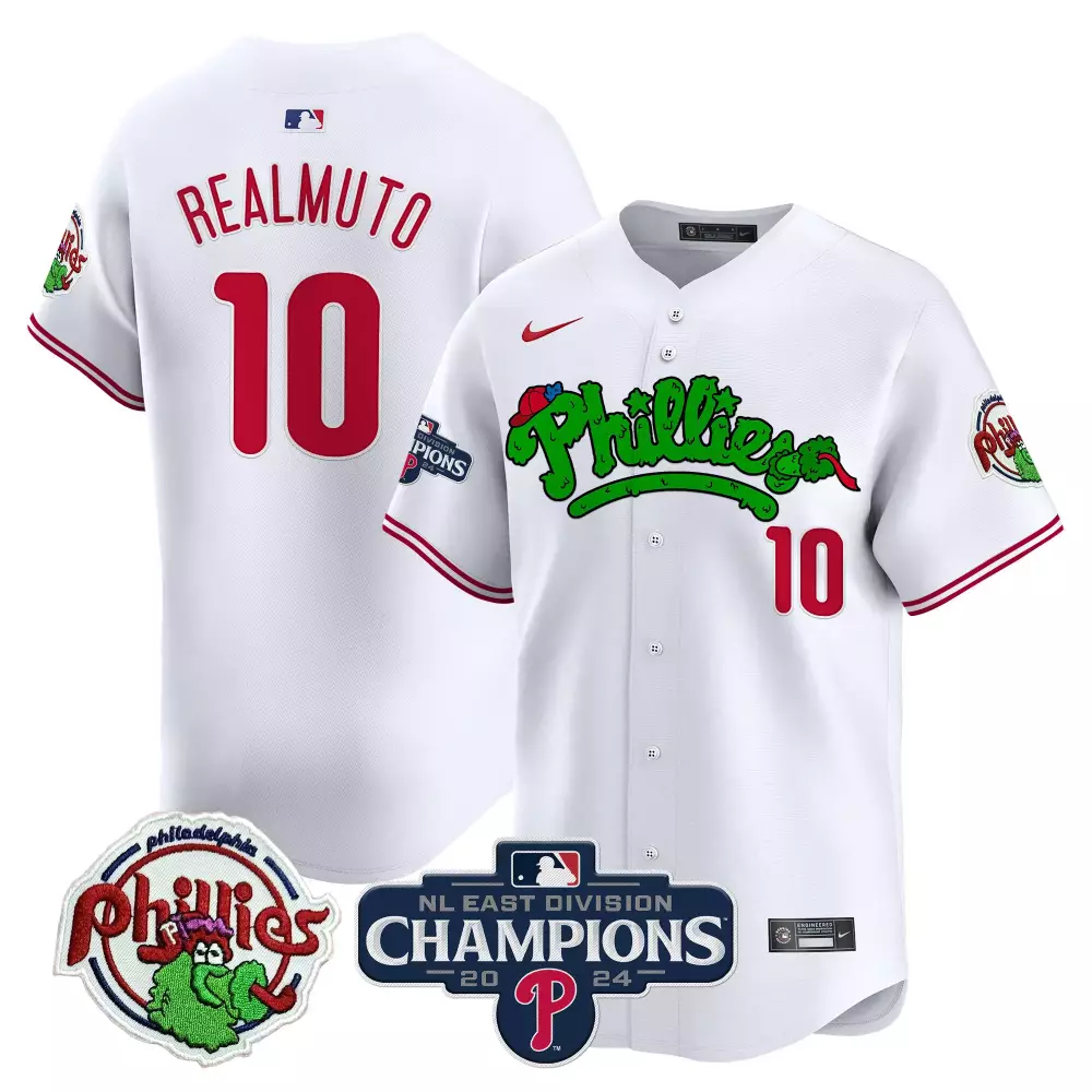Jtrealmuto Phanatic 10 Phillies Jersey White Nl East Division Champions 2024 Men