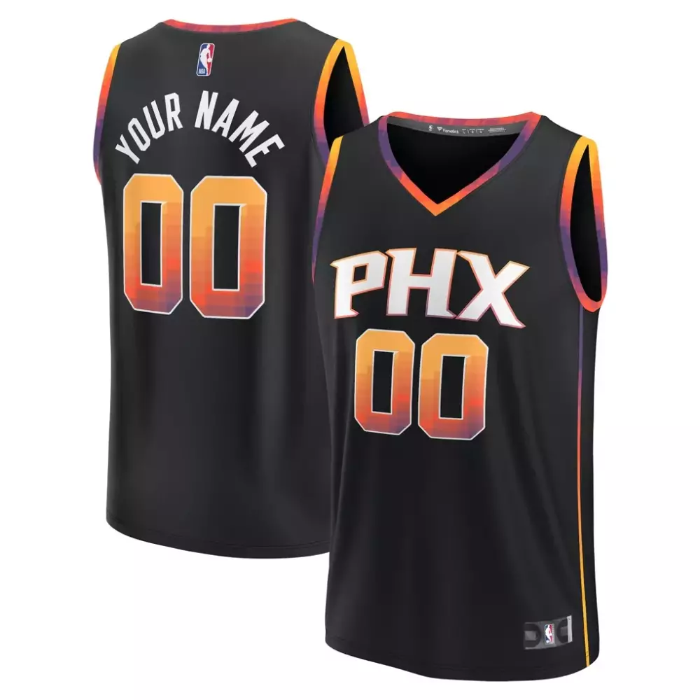 Custom Phoenix Suns Jersey Black Men Orange Purple Yellow Replica