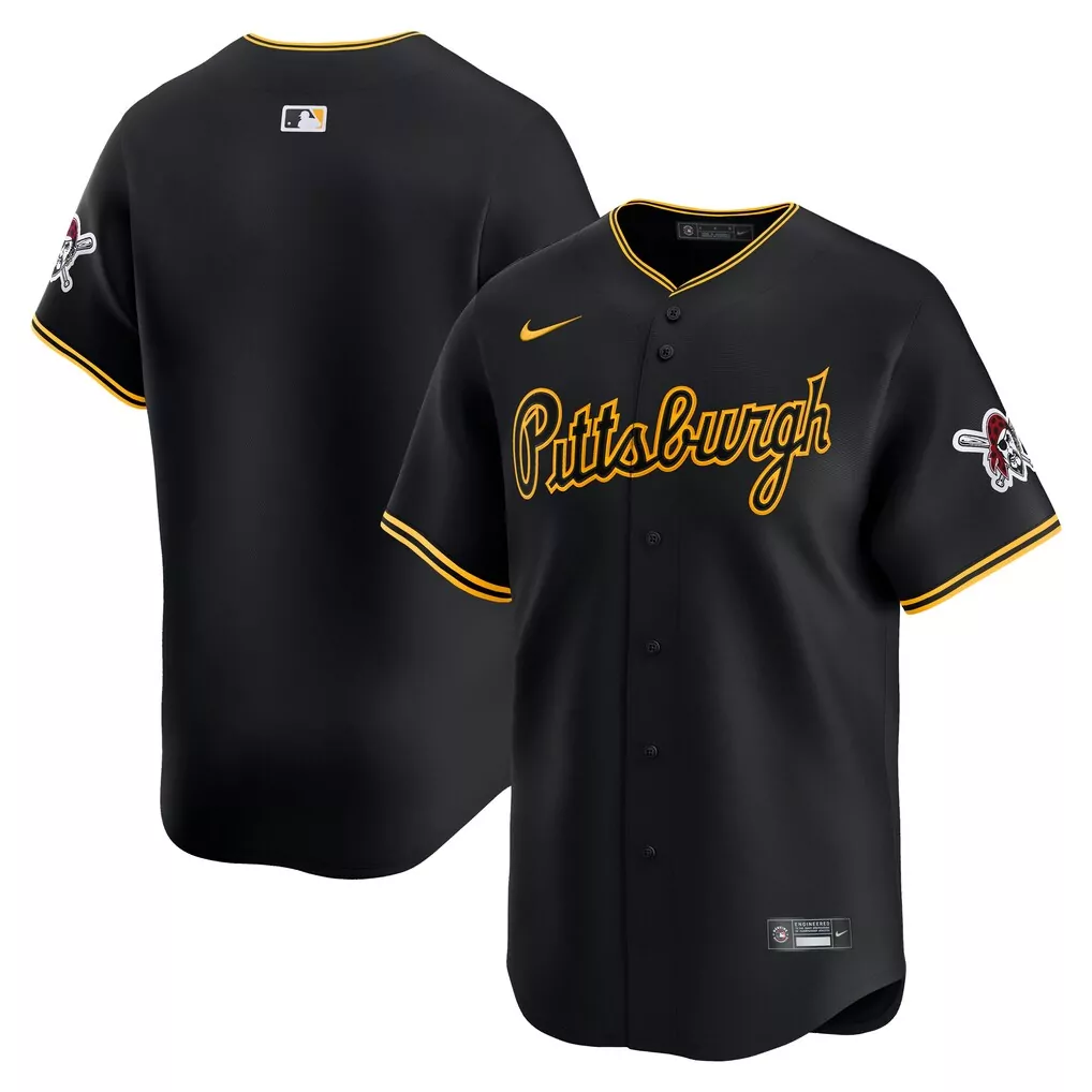 Pittsburgh Pirates Jersey Black Men Yellow Alternate Limited