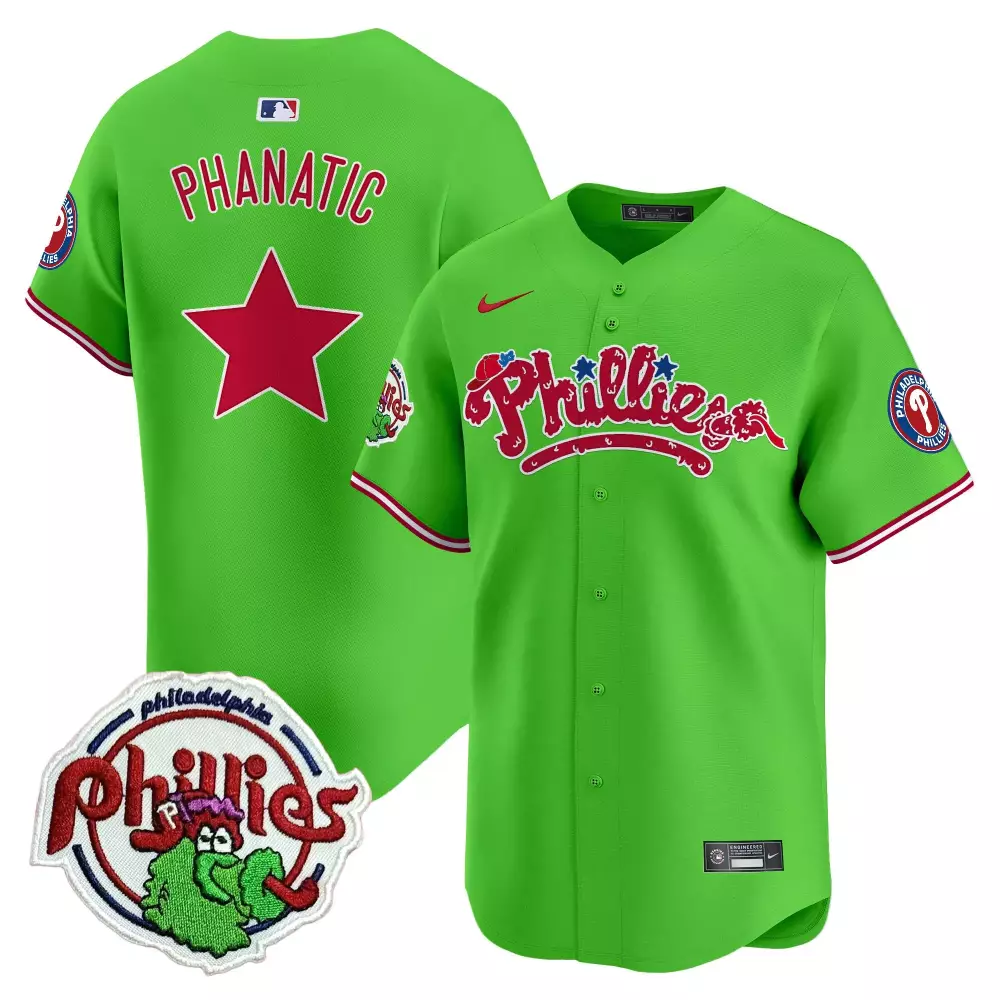 Phanatic Phillies Jersey Lime Green Philadelphia Red White Stitched