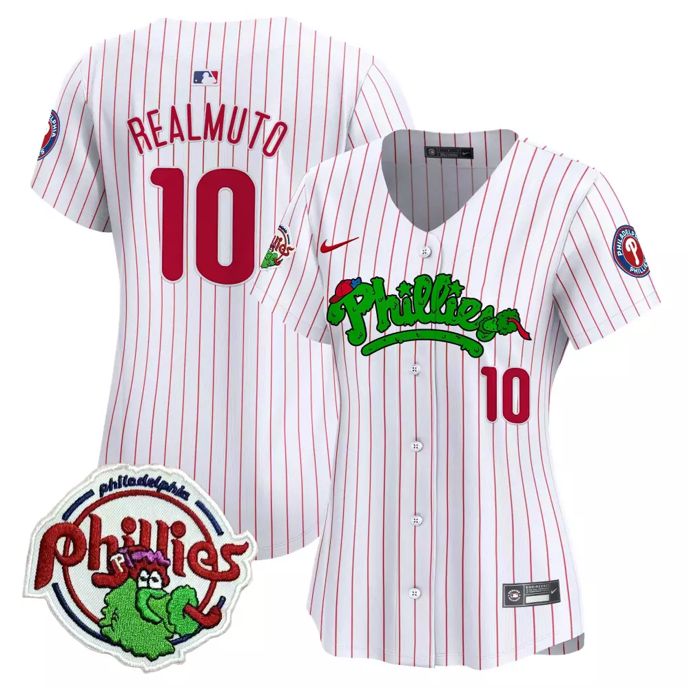 Jtrealmuto Pinstripe 10 Jersey White Phillies Phestival Philadelphia Mascot Men Red