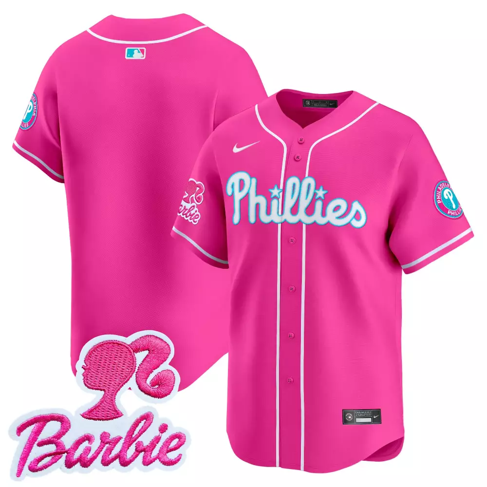 Bergman Barbie Jersey Pink Philadelphia Phillies Men White Light Blue Unisex Vapor