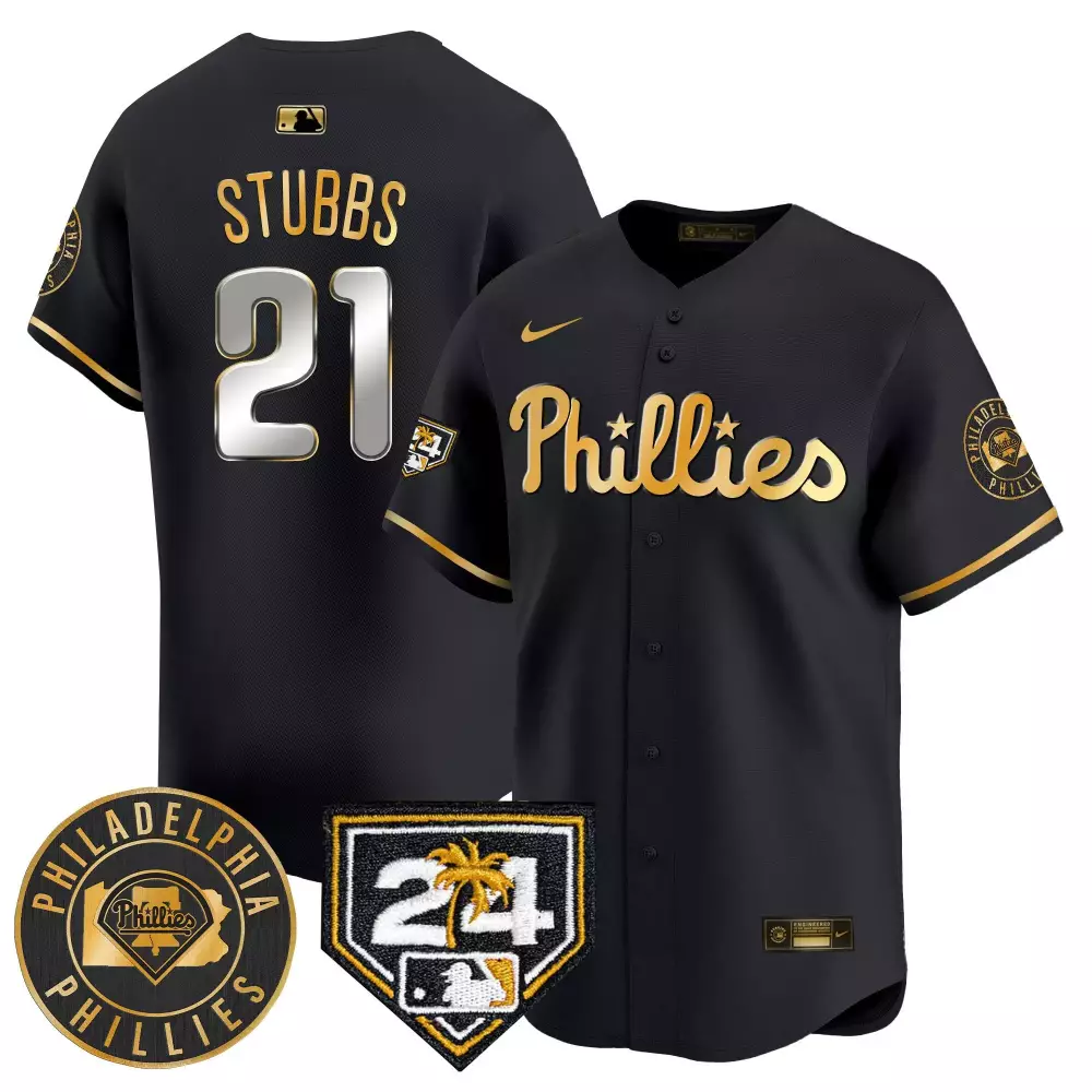 Garrett Stubbs 21 Jersey Black City Connect Philadelphia Phillies Circular Men Gold