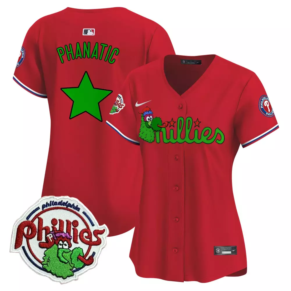 Phanatic Philadelphia Phillies Jersey Red Phestival 2023 Women Green White Vapor