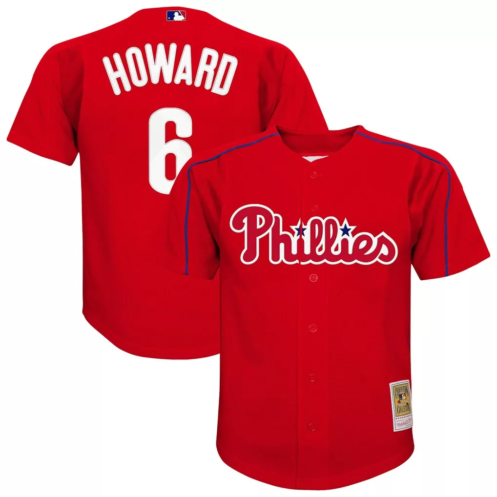 Ryan Howard 6 Phillies Jersey Red Men White Blue