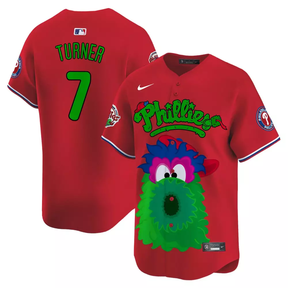 Turner Phanatic 7 Phillies Jersey Red Men Split Design Green Blue Pink Unisex Vapor