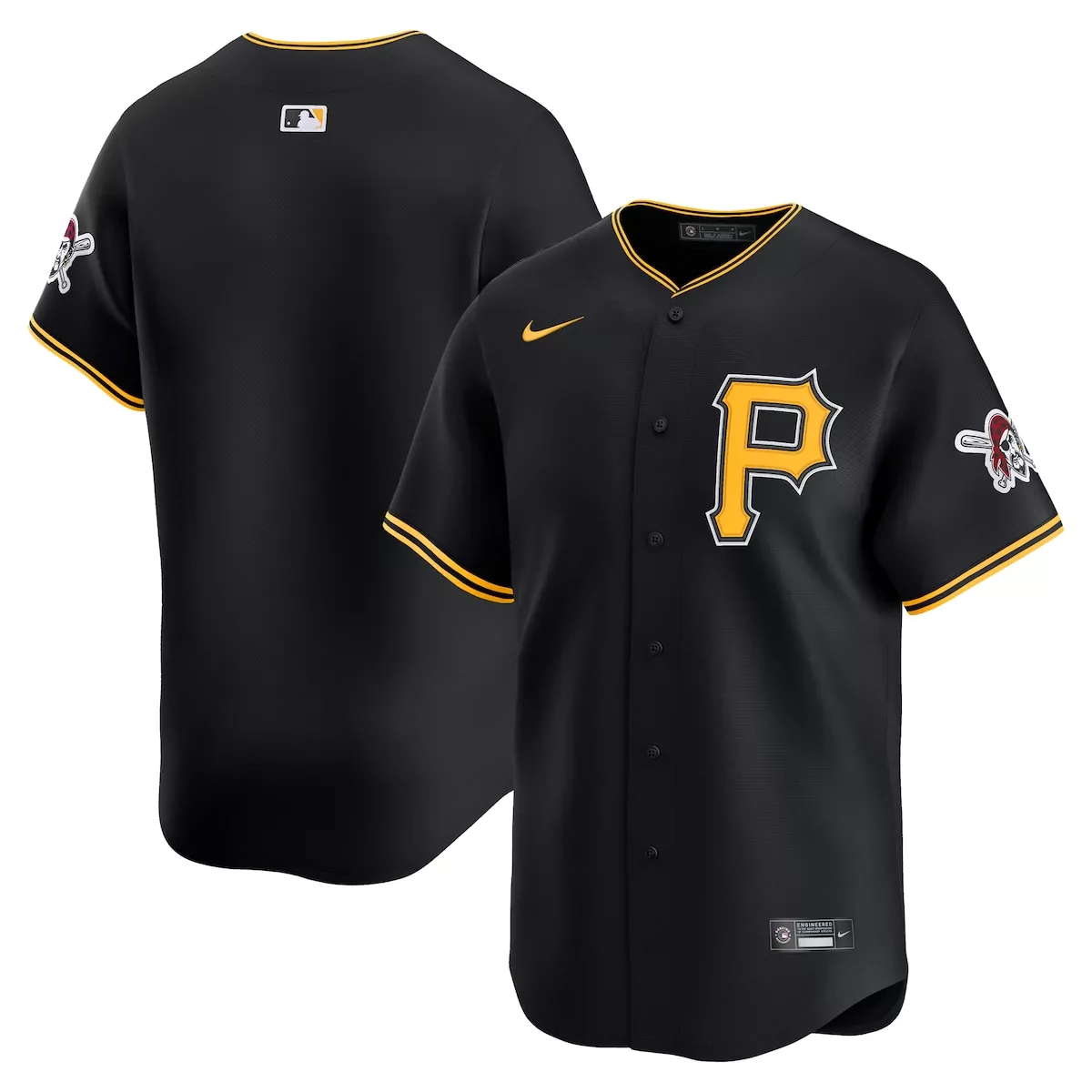 Pnc Pittsburgh Pirates Jersey Black Men Yellow White Alternate Limited