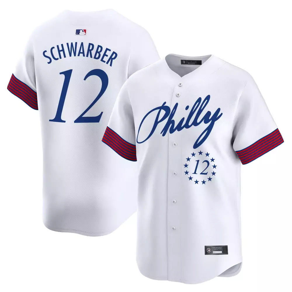 Schwarber Independence 12 Jersey White Phillies Men Blue Red Stitched Vapor