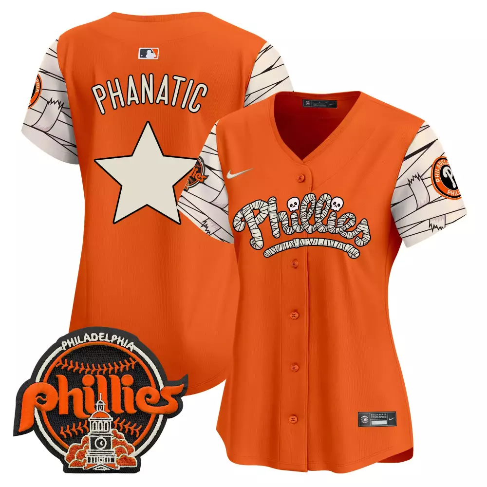 Phanatic Philadelphia Phillies Jersey Orange Halloween Women Alternate Custom Design