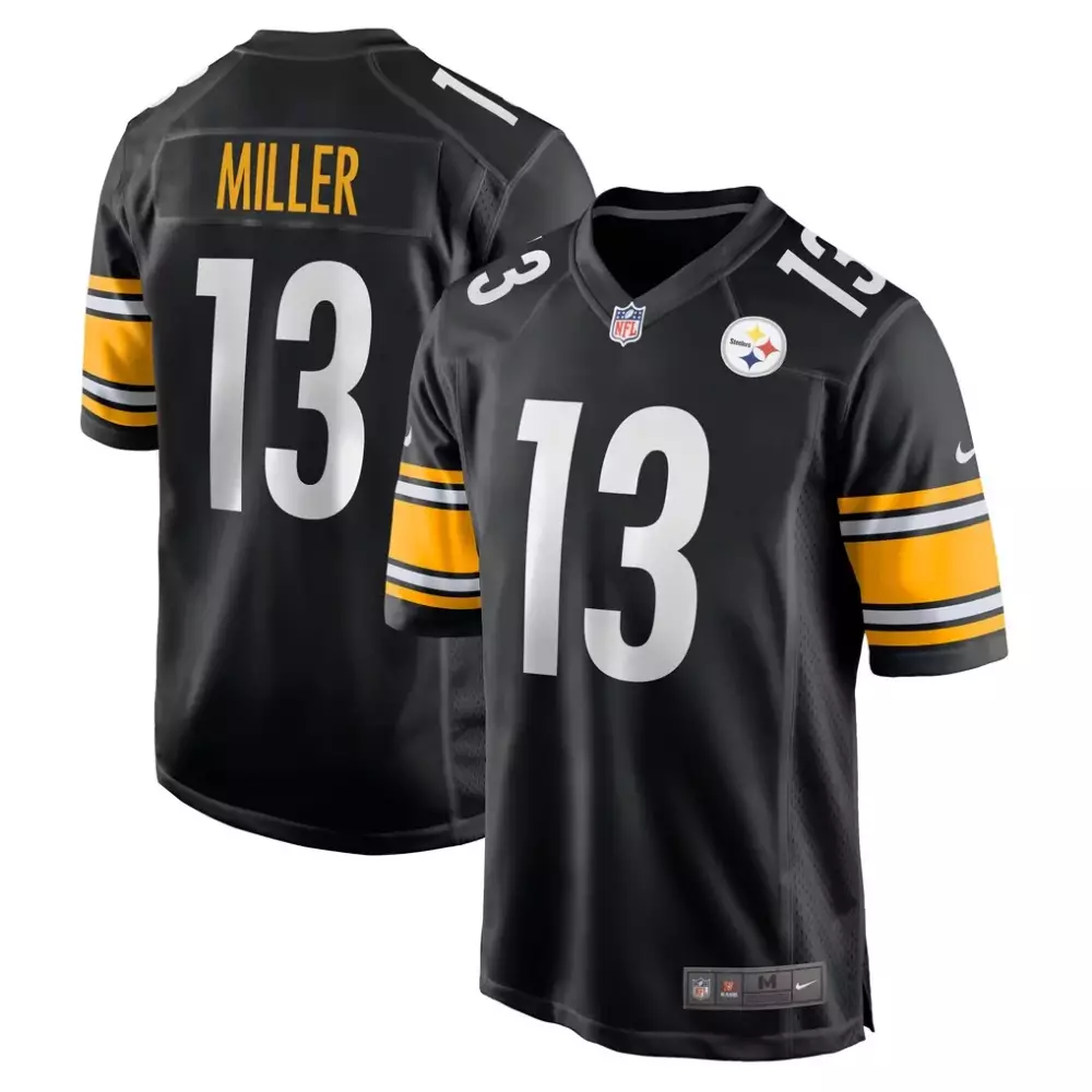 Scotty Miller 13 Steelers Jersey Black Men Replica Yellow White Game