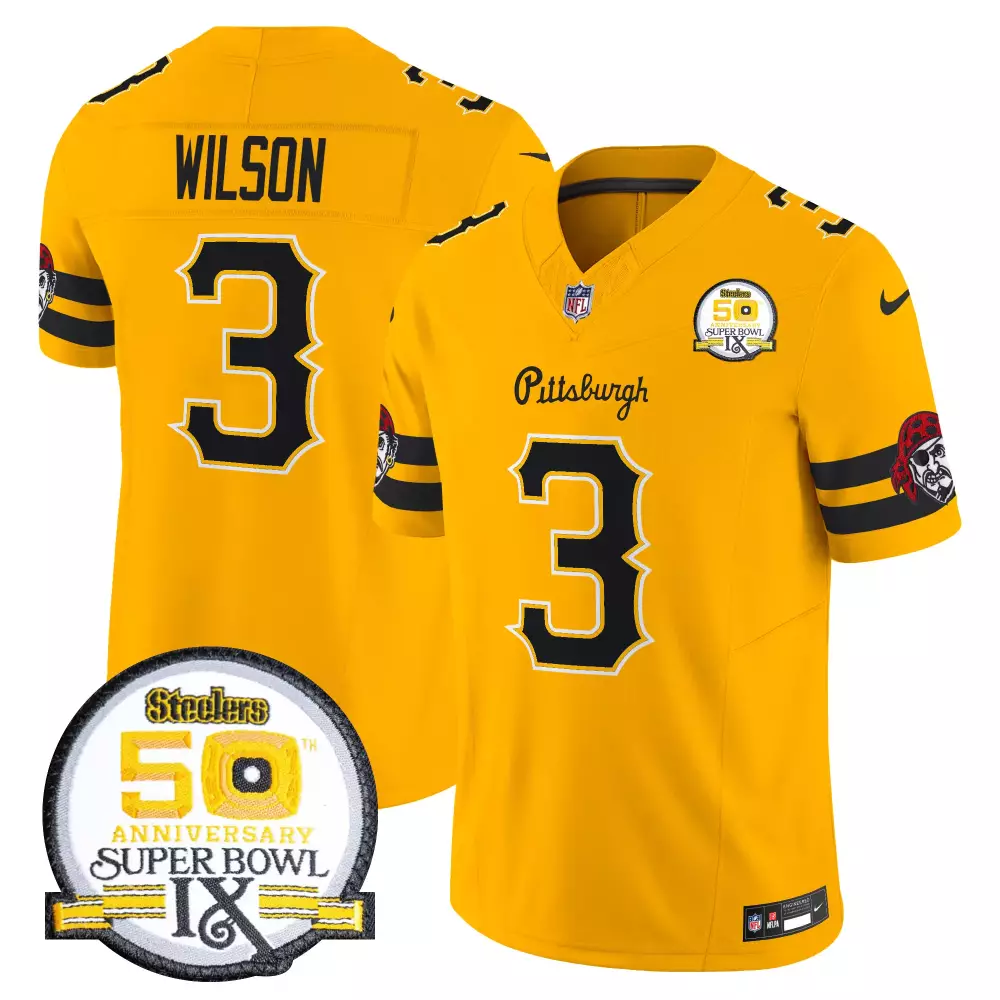 Russell Wilson 3 Jersey Yellow Super Bowl Ix Pittsburgh Steelers 2016 Men Player